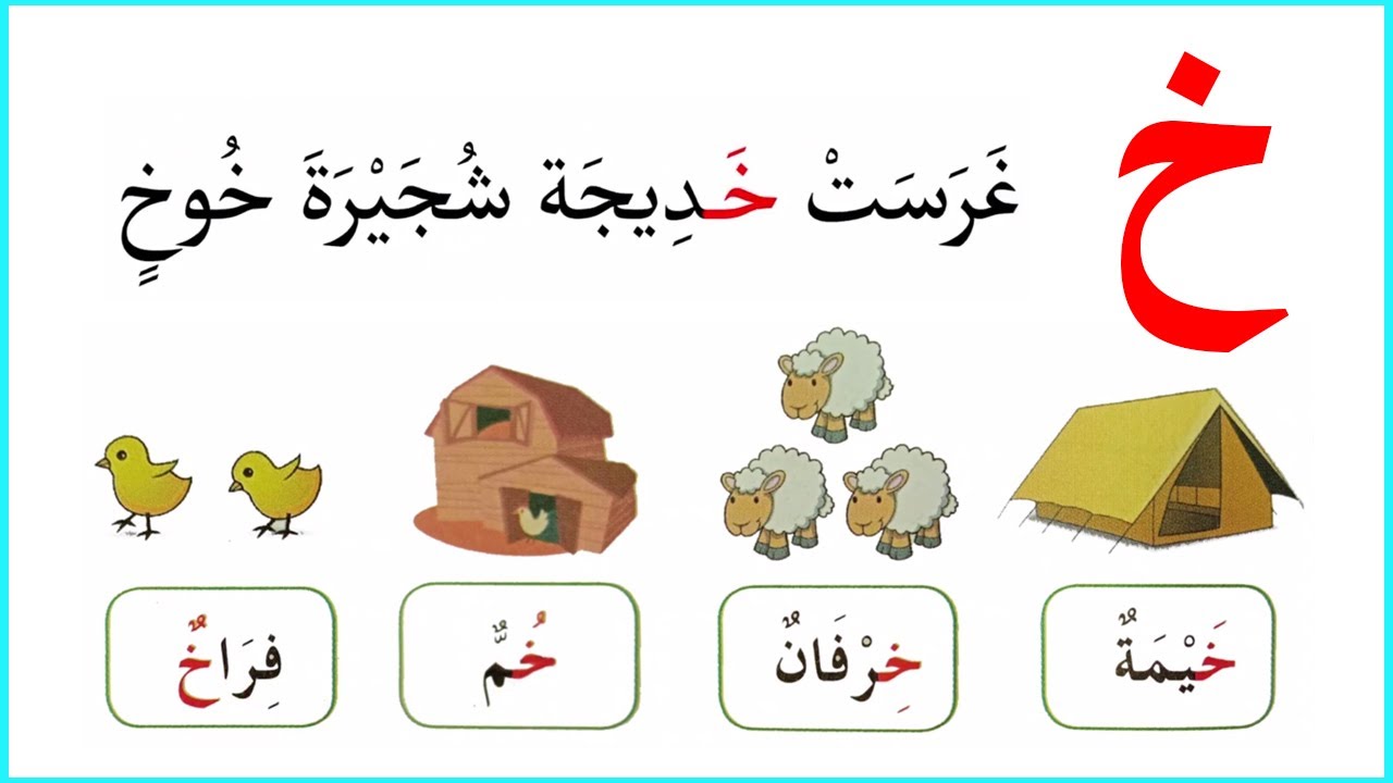 حرف الخاء من دروس سنة اولى ابتدائي الصفحة 87 - YouTube