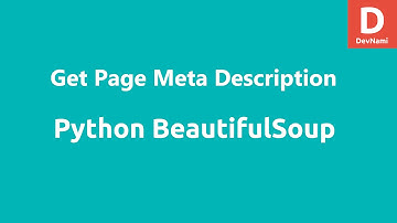 Python BeautifulSoup Get Page Meta Description