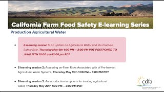 Details FSMA Produce Safety Rule and pre-harvest agricultural water News