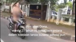 Heboh, Wanita Ini Tak Berbusana Bermotor ke Bandara Supadio