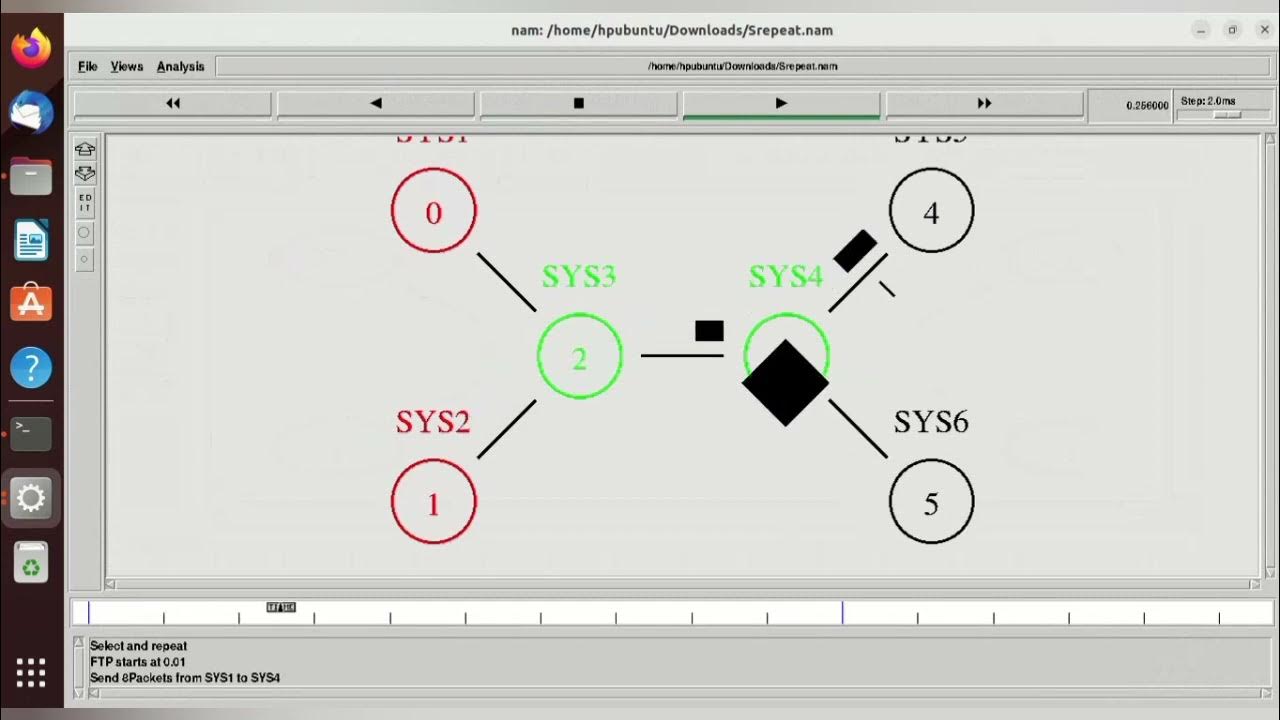 Selective Repeat protocol using ns2 simulator - YouTube