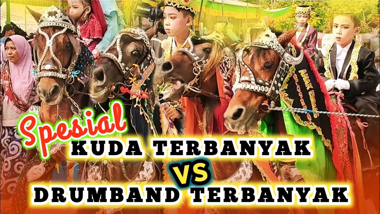 Pawai Kuda Terbanyak Dan Drumband Terbanyak Di Desa Poteran Talango Sumenep