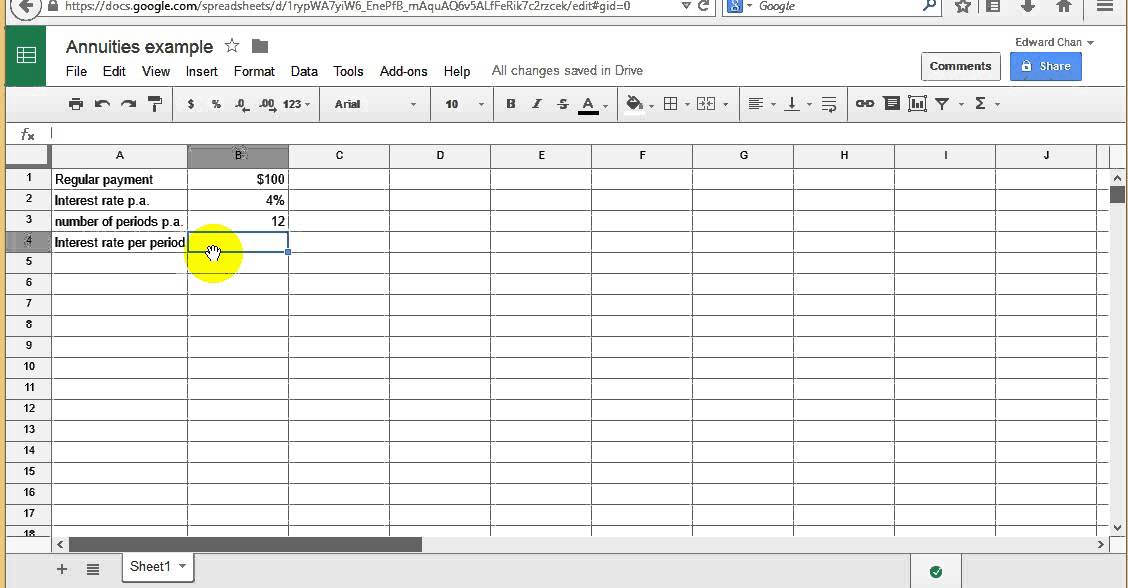 Annuities Lesson 1 Using A Spreadsheet To Simulate The Growth Of