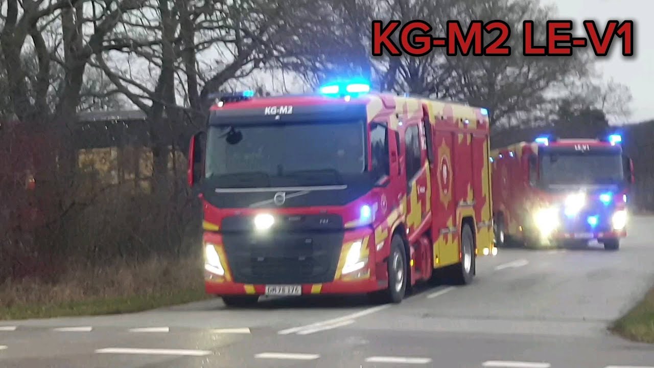 ST. Lellinge [KG-M2 LE-V1] Bil-Ulykke Brandvæsen i udrykning, Car crash Fire Truck response