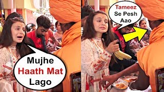 Ameesha Patel Gets Angry On Saints For Misbehaving While Distributing Food On Mahashivratri