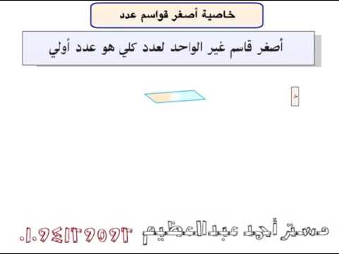 الاعداد الاولية وتحيل الاعداد الى عواملها الاوليه مستر أحمد عبدالعظيم