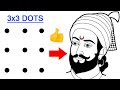 Turn 9 dots into chhatrapati shivaji drawing outline easy  independence day leaders drawing