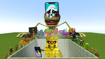 AI Brainrot Memes vs Anpali Skeleton Bosses in Giant Pit – Gmod Chaos