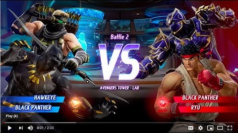 Hawkeye and Black Panther vs Ryu and Black Panther - MARVEL VS. CAPCOM: INFINITE