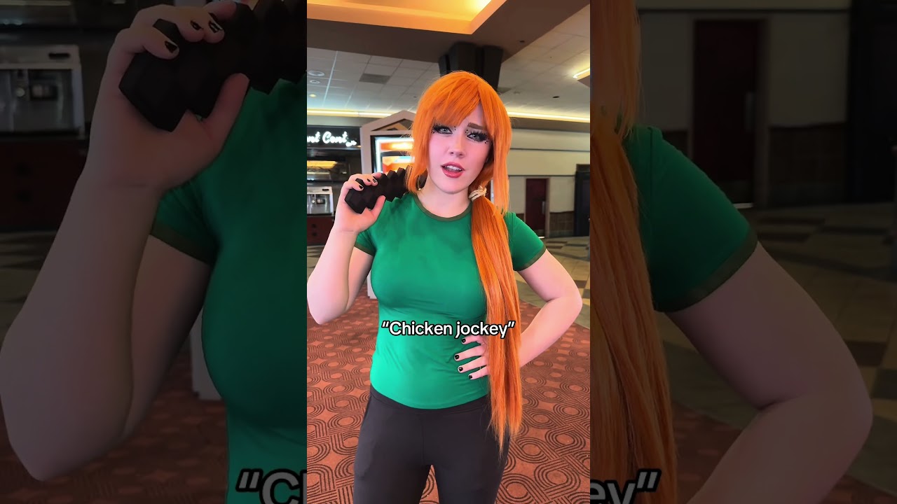 CHICKEN JOCKEY🗣️ #minecraft #minecraftmovie #alex #steve #cosplay #chickenjockey #funny