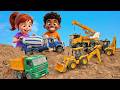 Construction Vehicles Names for Kids | Learn Trucks, Excavators, Bulldozers & More #abcsong