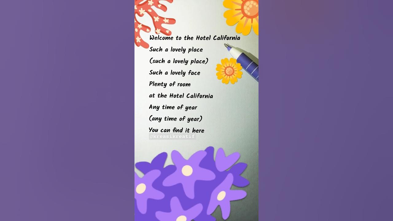 Learn English Through Song : Hotel California with Eagles #shorts Learn English Through Song : Hotel California with Eagles #shorts