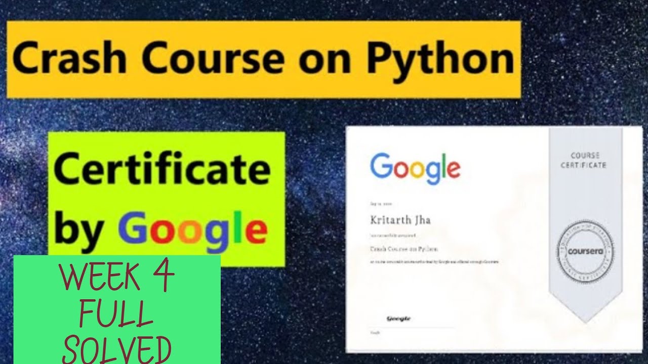 Crash Course On Python Quiz for Weak 4- Full solved | Google IT ...