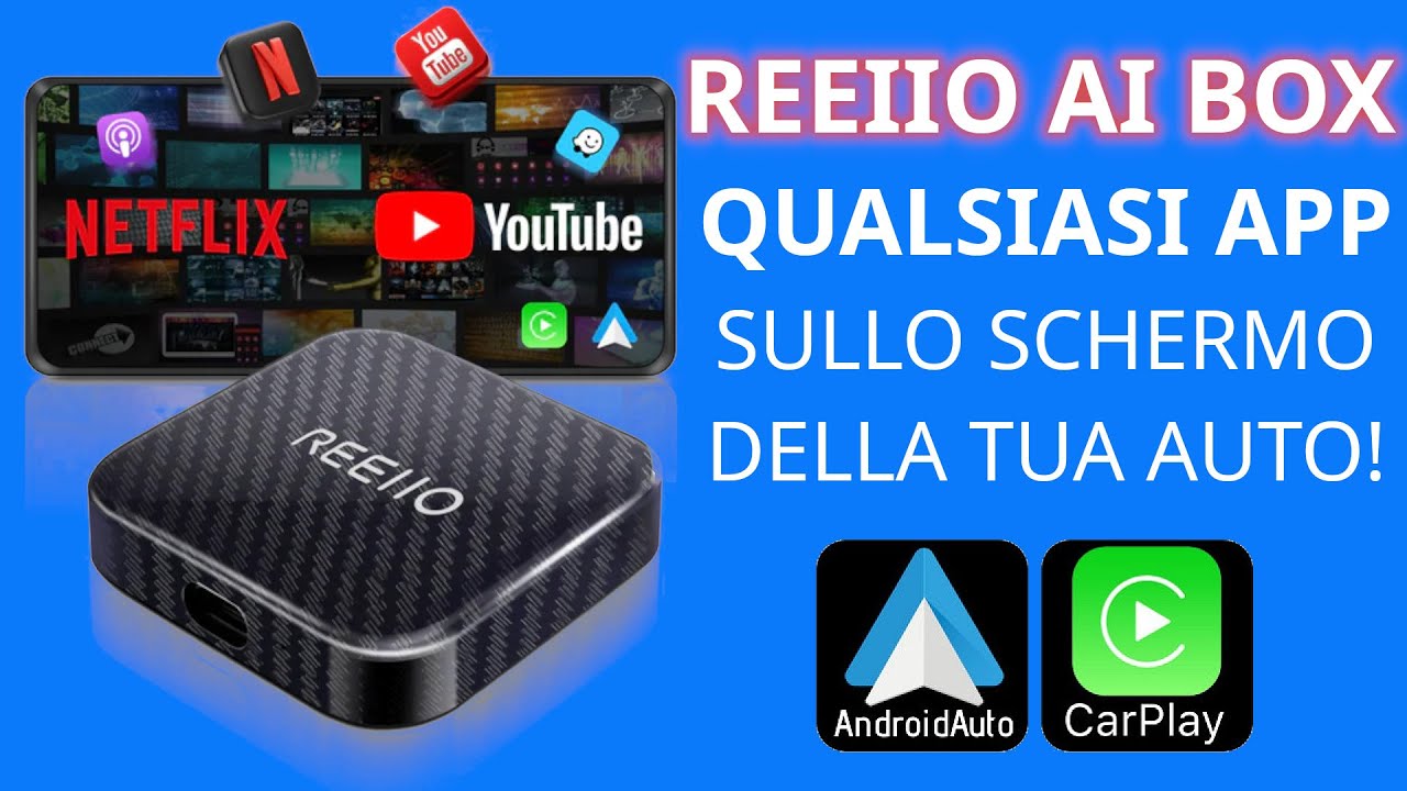 Reeiio mini wireless AI magic box android ricevitore Apple CarPlay Android Auto recensione