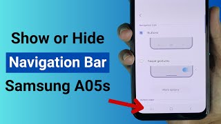 How to Show or Hide Navigation Bar in Samsung A05s