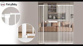 FairyBaby 61" Extra Tall Cat Gate with Extra Wide Walk-Through Door