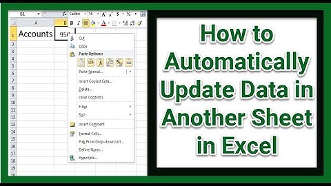 How to Automatically Update Data in Another Sheet in Excel