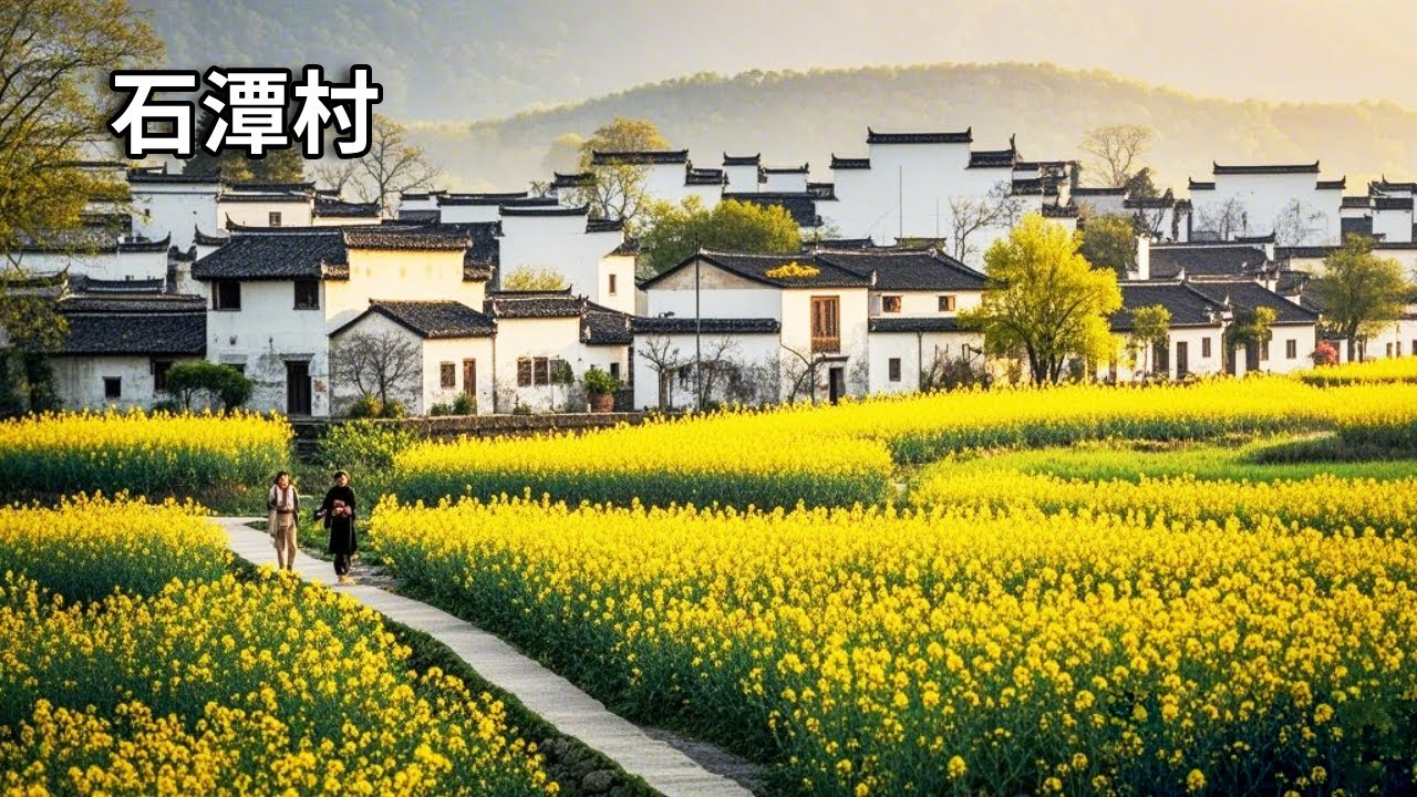 少为人知的春季赏花之地——安徽石潭村,阳春三月花开半城,绝美花海好似人间仙境【行走世界的北京老刘】 - YouTube