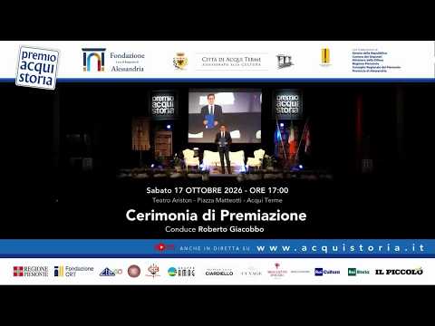 Premio Acqui Storia 2026, segui la cerimonia in diretta