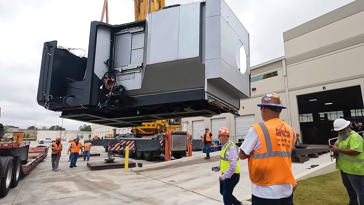 100,000 POUND MONSTER CNC MACHINE WON’T FIT THROUGH OUR DOOR.