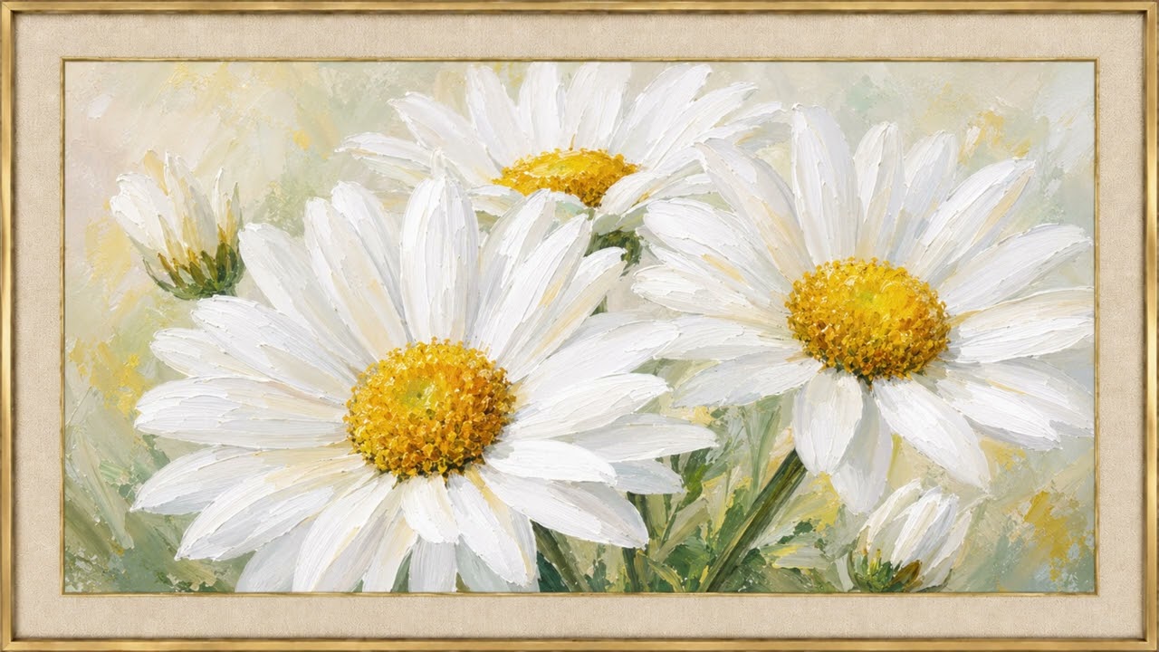 4K Framed Acrylic Daisy Close-Up | Fresh Spring Floral Wall Art