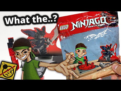 YouTube thumbnail: Weird LEGO Ninjago Chopsticks Training polybag review!