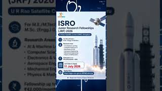 ISRO मध्ये काम करण्याची सुवर्णसंधी! 🚀 JRF 2026.