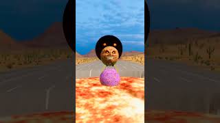 🔥 Tiny & Giant Moons Fall Into Lava Pit 😱 #0128 #beamng #shorts