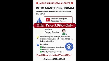 🎥 ISTIO MASTER PROGRAM | Learn Service Mesh for Microservices Like a Pro | Limited Offer ₹3,999 Only