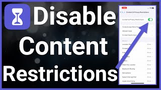 How To Turn Off Content And Privacy Restrictions