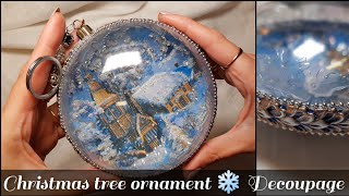 Christmas tree ornament  Decoupage tutorial