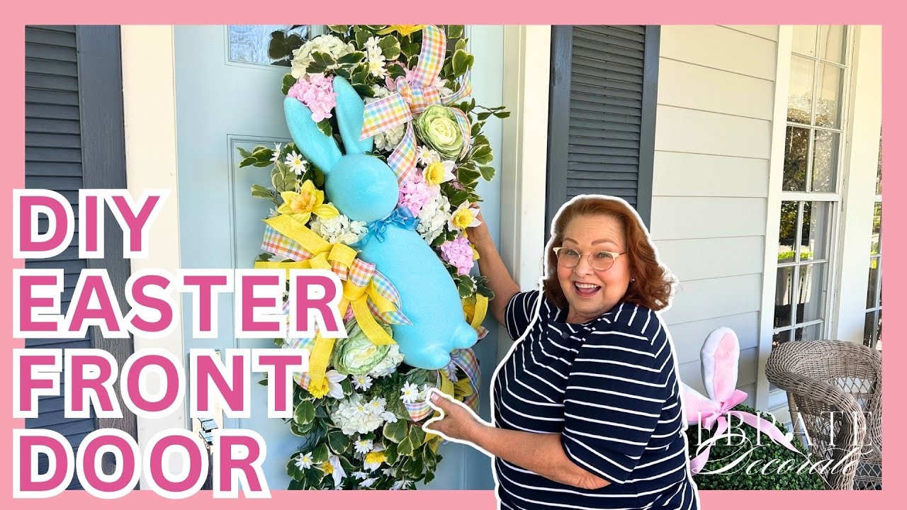 DIY Giant Easter Bunny Door Swag | Oversized Easter Wreath Tutorial