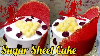 Sugar Sheet Cake//How To Make Edible Sugar Sheet/Aniversary Special// Trending Cake/Dhanashri Cakes