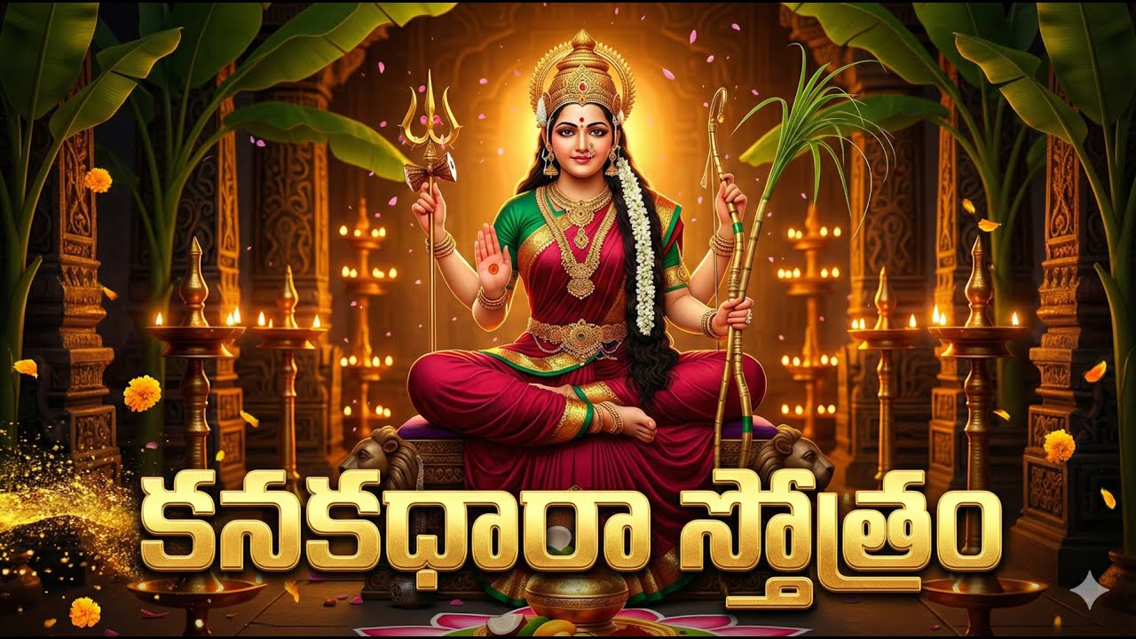 ధన వర్షం కురిపించే కనకధారా స్తోత్రం | Kanakadhara Stotram With Telugu Lyrics