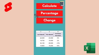 Calculate Percentage Change in Excel #shorts screenshot 5