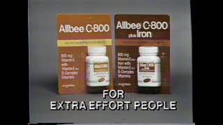 1980 AllBee C-800 Vitamins "Make the extra effort" TV Commercial