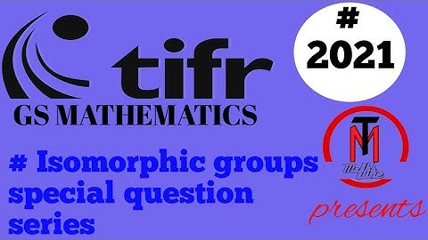 tifr GS Mathematics Special question series solution