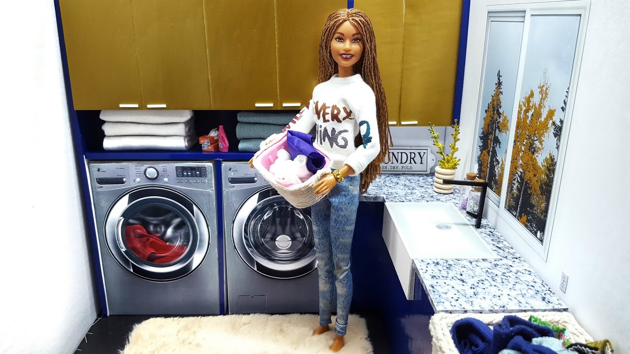 DIY Barbie Size Laundry Room 