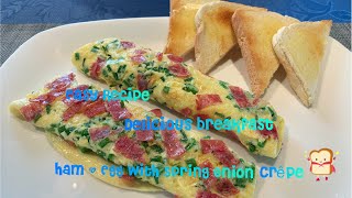 Ham & Egg with spring onion Crepe