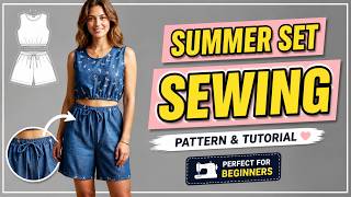 Sew a Sports Top & Shorts from Leftover Fabric ✂️| Pattern Making Tutorial