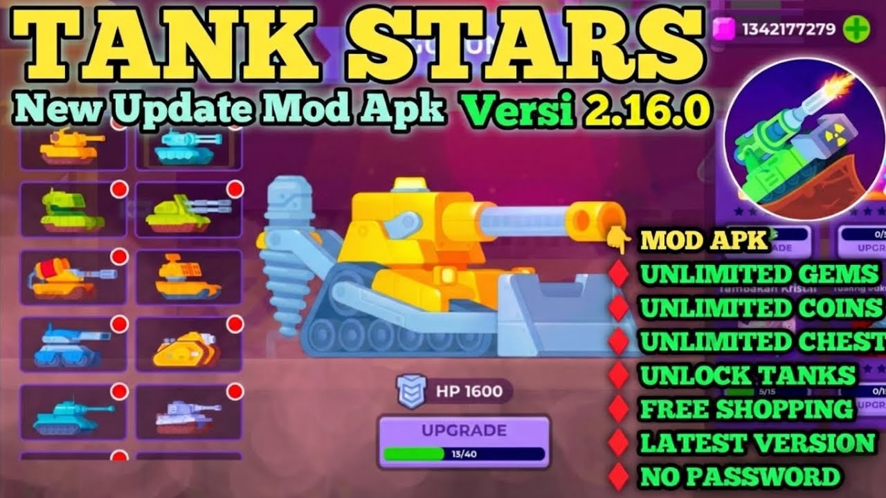 Tank Stars Mod APK 2.16.0 Unlimited Money & Gems (No Password)