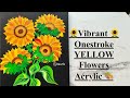 🌻🌞Vibrant Onestroke Yellow flowers🎨
