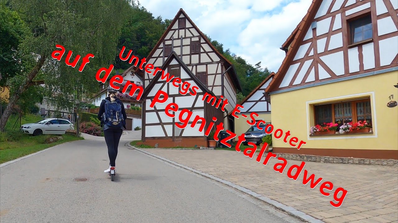 Unterwegs mit E-Scooter VELO E7 auf dem Pegnitztalradweg 4K