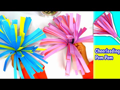 How to Make Cheerleader Pom Poms | DIY Pom Poms | DIY cheerleading Pom poms with paper
