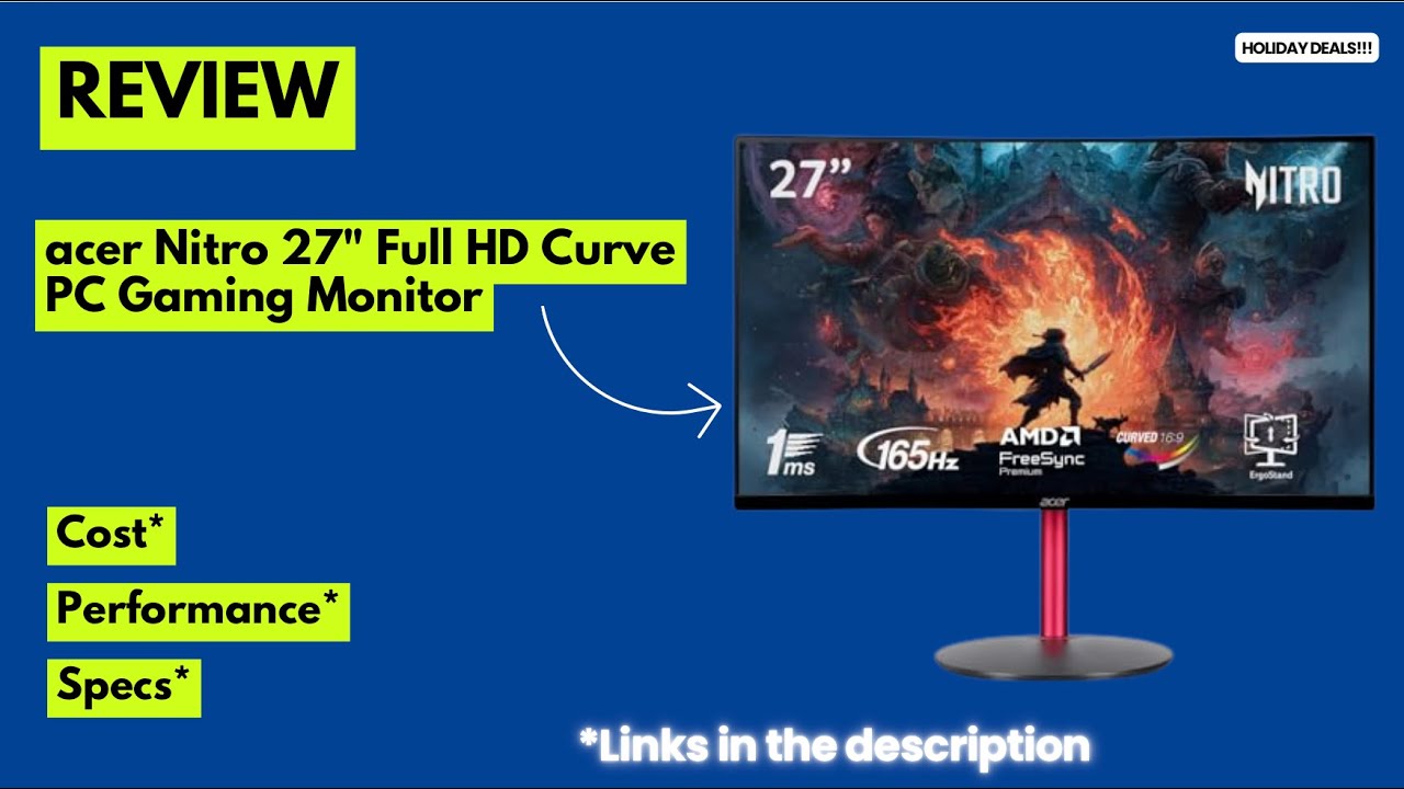 Обзор игрового изогнутого монитора Acer Nitro ED270R 27 дюймов | 165 Гц, FreeSync Premium, VRB 1 мс