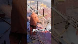 Hydro Blasting for Ship Rust Removal | Powerful Cleaning Process.#ship #work #life #shipyard #viral