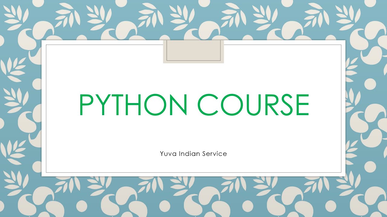 Python Course Day1 - YouTube