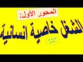المحور الاول الشغل خاصية انسانية 