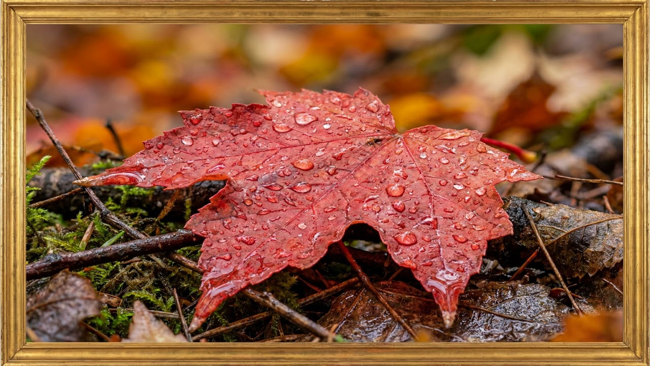 Glass Lake Symphony Perfectly Still Water and Peak Foliage TV Backgrounds