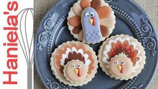 How to Decorate Turkey Cookies, Royal Icing Wet on Wet Technique